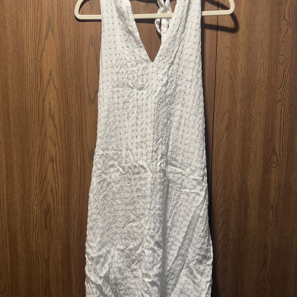 Halter top mini white dress